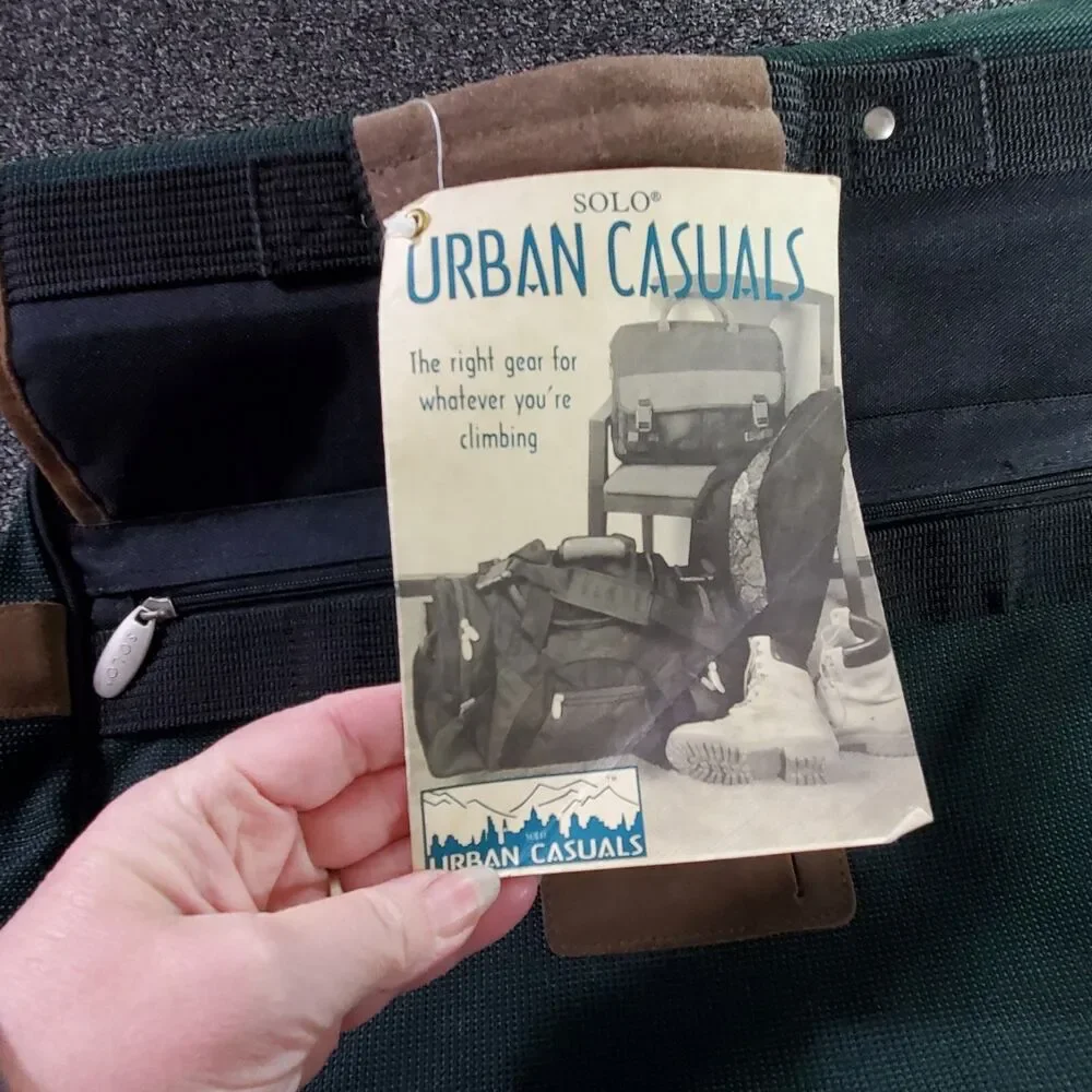 Urban Casual Portfolio Flap Over Laptop Bag Briefcase Suede Trim No Strap NWT
